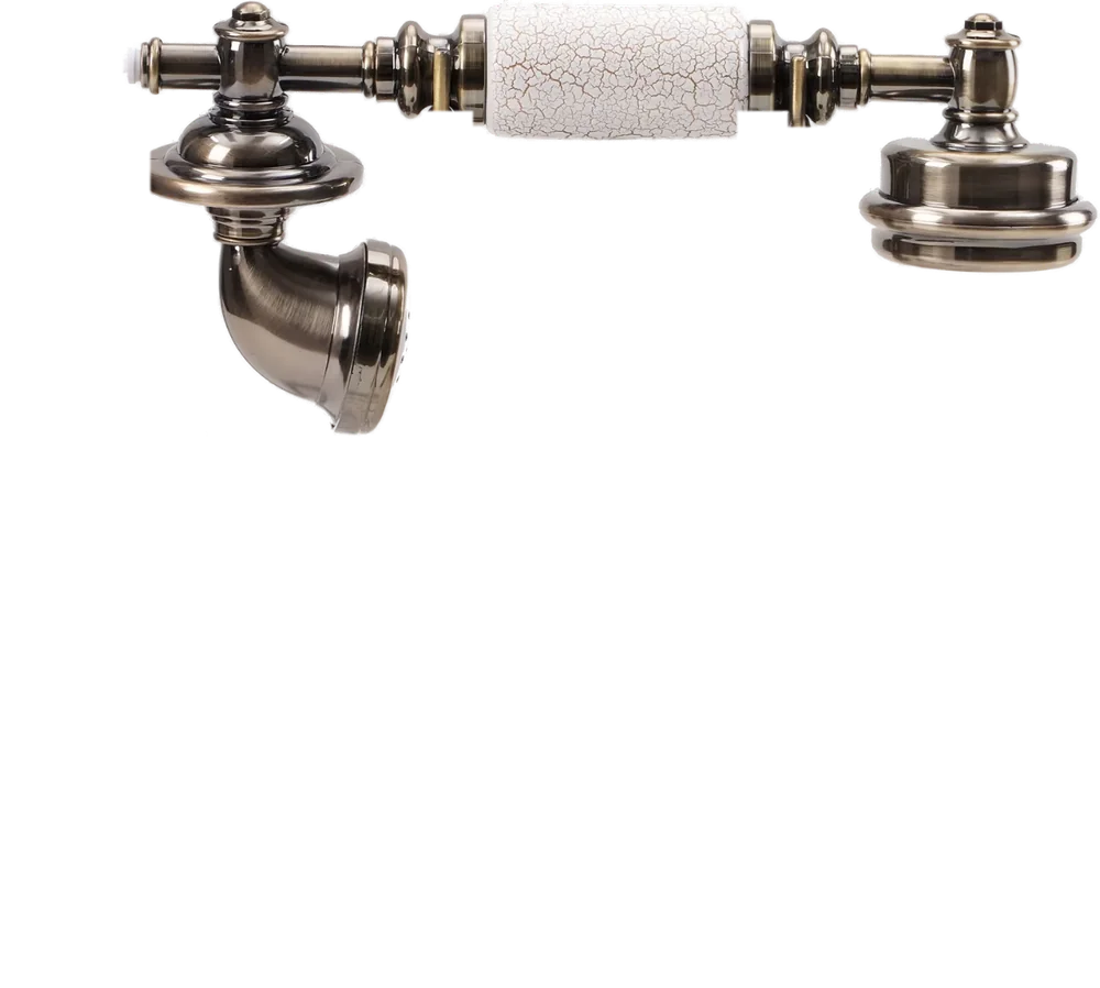 Ivory and bronze telephone handset